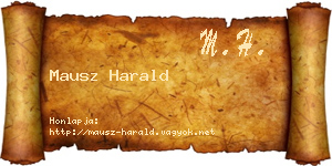 Mausz Harald névjegykártya
